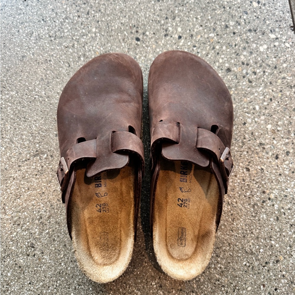 Men's Brown Leather Birkenstocks Clogs